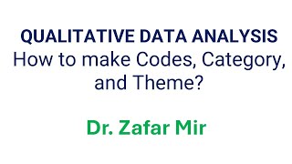 Qualitative Data Analysis Concepts of Code Category and Theme with SIMPLE Example [upl. by Ettezus]