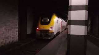 SNCBNMBS Bombardier M7 Twindexx with Power Cars leaving Brussels Central station [upl. by Alyl899]