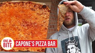 Barstool Pizza Review  Capones Pizza Bar Branford CT [upl. by Ettenwahs49]