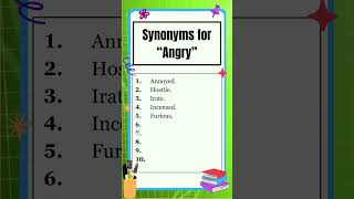 Synonyms  Synonyms for quotAngryquot  Similar words  The Study Corner  synonyms shorts [upl. by Trager]