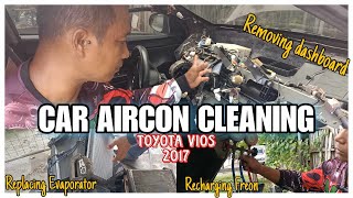 CAR AIRCON CLEANING TOYOTA VIOS 2017  CAR AIRCON TECH [upl. by Ahtnamas]