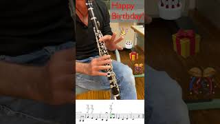 How to play a simplified version of Happy Birthday on your clarinet Clarinet with sheet [upl. by Rutra79]