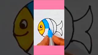 How to draw fish from circle easy fish drawing for kids and toddlers shorts ytshort drawing4kids [upl. by Adiell]