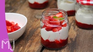 YOGUR GRIEGO CASERO CON MERMELADA DE FRESA  Receta fácil [upl. by Adnoek195]