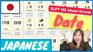 【JLPTN5 Date Months amp Days】in Japanese  Japanese vocabulary [upl. by Aisatsan918]