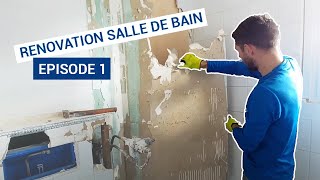 Rénovation salle de bain à litalienne à moindre coût  travertin et mosaïque 12 [upl. by Ahsilahs]