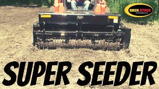 Quick Attach SkidSteer Super Seeder Seed Spreader Attachment [upl. by Bal]