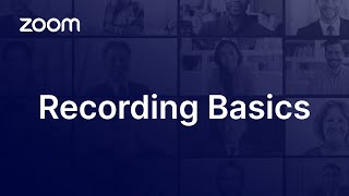 Zoom Recording Basics [upl. by Roselane]