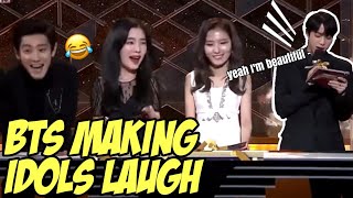 BTS MAKING IDOLS LAUGH  BTS FUNNY MOMENTS [upl. by Marrissa]