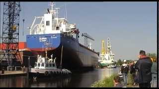 Launching  Tewaterlating Ms Alesia  Bodewes Shipyards [upl. by Analed]