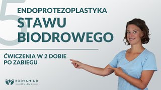 Rehabilitacja po endoprotezoplastyce stawu biodrowego cz 5  ćwiczenia w 2 dobie po zabiegu [upl. by Citron176]