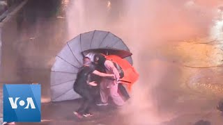 Thailand Water Cannon Used on Protesters [upl. by Herold]