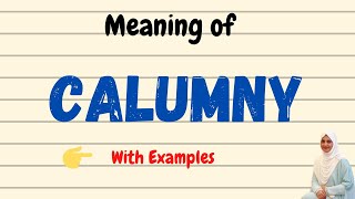 Daily vocabulary  Calumny Meaning  Vocabgram [upl. by Euqinahs]