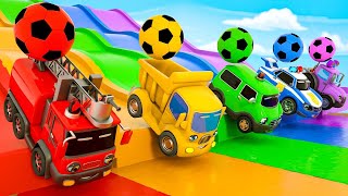 Wheels On the Bus song Baby Shark  Soccer ball shaped wheels Baby Nursery Rhymes amp Kids Songs [upl. by Arot792]