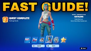 How To COMPLETE ALL FORTNITE MOBILE APP BONUS GOALS QUESTS in Fortnite Katalina Skin Quests Guide [upl. by Alam32]