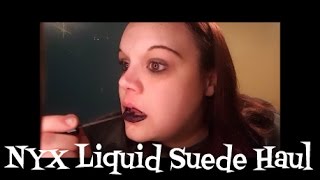 Nyx Liquid Suede Haul and Try On [upl. by Ytirahc]