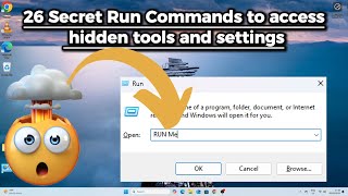 26 Secret Run Commands to Access Hidden Tools and Settings in Windows 1011 [upl. by Htiekal]