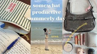 a somewhat productive summer day 🐚  journaling makeups unboxing medical exam visa application [upl. by Guss]