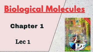 Biological Molecules lec 1 Class 12  New STB book Chapter 1 [upl. by Eladnar]