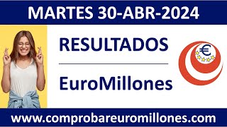 Resultado del sorteo EuroMillones del martes 30 de abril de 2024 [upl. by Nedaj]