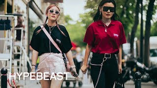 Streetsnaps Paris Fashion Week SpringSummer 2018 [upl. by Aslehc950]