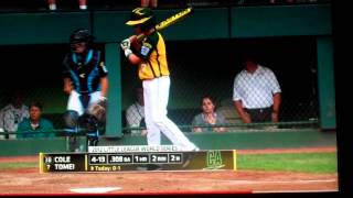 LLWS 2012 Clips Tennessee vs California Part 15 Tomeis RBI Double [upl. by Scholem]