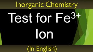 Test of Fe3 I Iron I Thiocynide ion I Qualitative analysis IBlood Red I Inorganic Chemistry [upl. by Hnil]