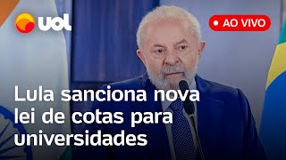 🔴 Lula ao vivo Presidente sanciona projeto que atualiza Lei de Cotas e faz discurso acompanhe [upl. by Heidy322]