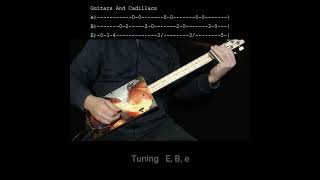 Country Lick On Fretless 3 String Cigar Box Guitar  Guitars And Cadillacs  Easy quotNo Chatquot Lesson [upl. by White]