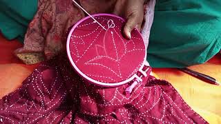 নকশিকাঁথার ডিজাইনহাতের তৈরি নকশিকাঁথাembroidery [upl. by Yahska]