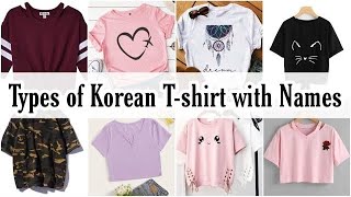 Types of Korean Tshirt with names for girlswomentshirt nameskorean tshirt nameFarheen style [upl. by Aliakim]