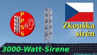 MonsterSirene 3000 Watt  Sirenenprobe Tschechien  Zkouška sirén  Siren test Czechia  Probealarm [upl. by Aimahs691]