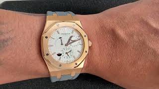 2013 Audemars Piguet Royal Oak Dual Time 39MM White Dial Rubber Strap 26120OR [upl. by Carly]