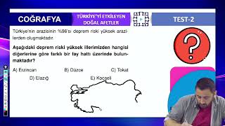 Türkiyeyi Etkileyen Doğal Afetler Test 2 Soru 7 [upl. by Aramaj]