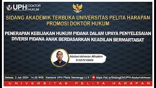 SIDANG TERBUKA DOKTOR HUKUM UPHABDURRAKHMAN ALHAKIM [upl. by Ellennahs]