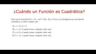 ¿Cuándo una función es cuadrática [upl. by Stein]