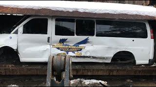 Rowan college student van gets crushed crushing cars [upl. by Bijan]