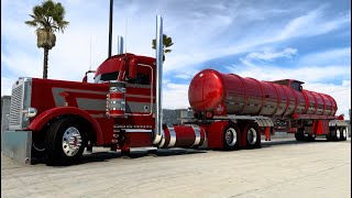 Custom peterbilt 389 Day Cab Spotted  Hauling Crude Oil Tanker  Taxes  American Truck Sim [upl. by Ehr]