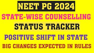 NEET PG 2024 ll State wise Counseling status updates ll Big change expected in Rules [upl. by Trevah]