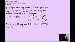 Lec6 quot orthogonal set amp orthonormal Set quot unit 3  Ips Advance linear algebraBy sumit Swami [upl. by Ardnasal]