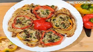 1 CAPCICUM WITH 3 EGGS QUICK BREAKFAST IN 5 MINUTES SUPER EASY AND DELICIOUS OMELET RECIPE [upl. by Nedlog]