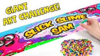 WOW We Made a Giant Slick Slime Sam Art From The Beads [upl. by Ymarej498]