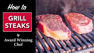 🔥 HOW to GRILL a STEAK 🥩 by MASTER CHEF [upl. by Sillad]