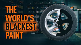 Painting wheel rims with the worlds blackest paint Musou Black  AUTODOC tips [upl. by Llenod160]