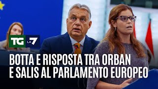 Botta e risposta tra Orban e Salis al parlamento europeo [upl. by Ramirol]