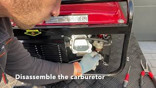 Carburetor cleaning on a power generator [upl. by Hanschen]