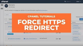 cPanel Tutorials  How to Use the Force HTTPS Redirect Feature [upl. by Hayse569]