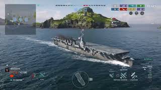 WoWs Legends USS Saipan 6 kills breaking 3000xp wowslegends [upl. by Schuler]