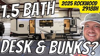 15 Bath Bunk Model with a DESK 2025 Rockwood 2918BH [upl. by Esdnil]