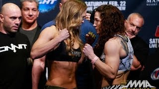 UFC 170 WeighIns Ronda Rousey vs Sara McMann [upl. by Nidnerb922]